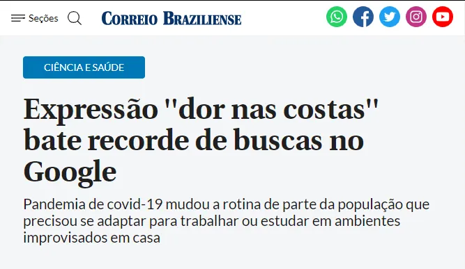 Gráfico Google Trends - dor nas costas