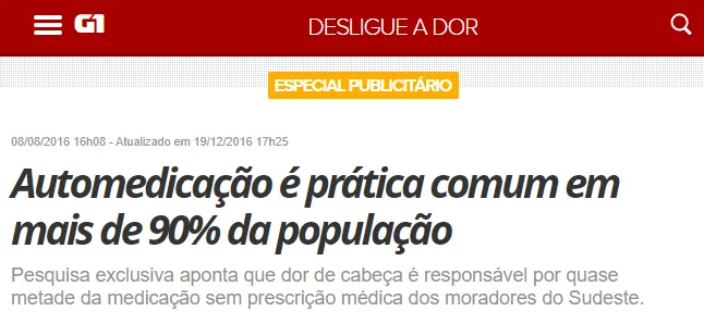 Dados sobre automedicação no Brasil